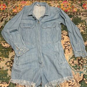 Free people demin romper